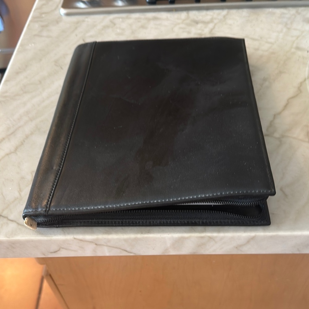 Black Leather Portfolio Tumi